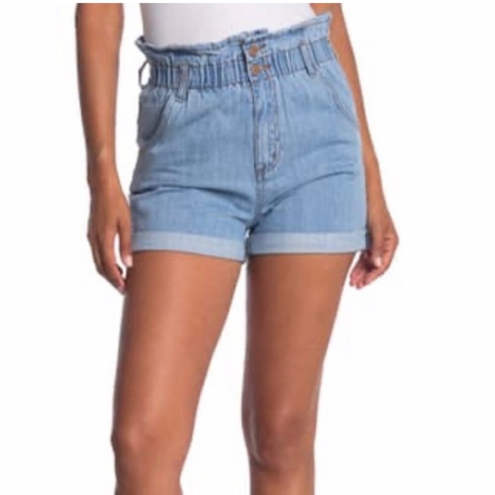 NWT STS Hayley high rise paper bag blue short sz 31